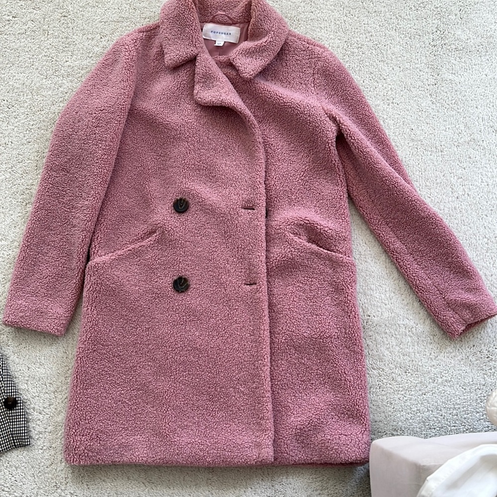 Light pink coat so aft and comfy